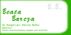 beata barcza business card